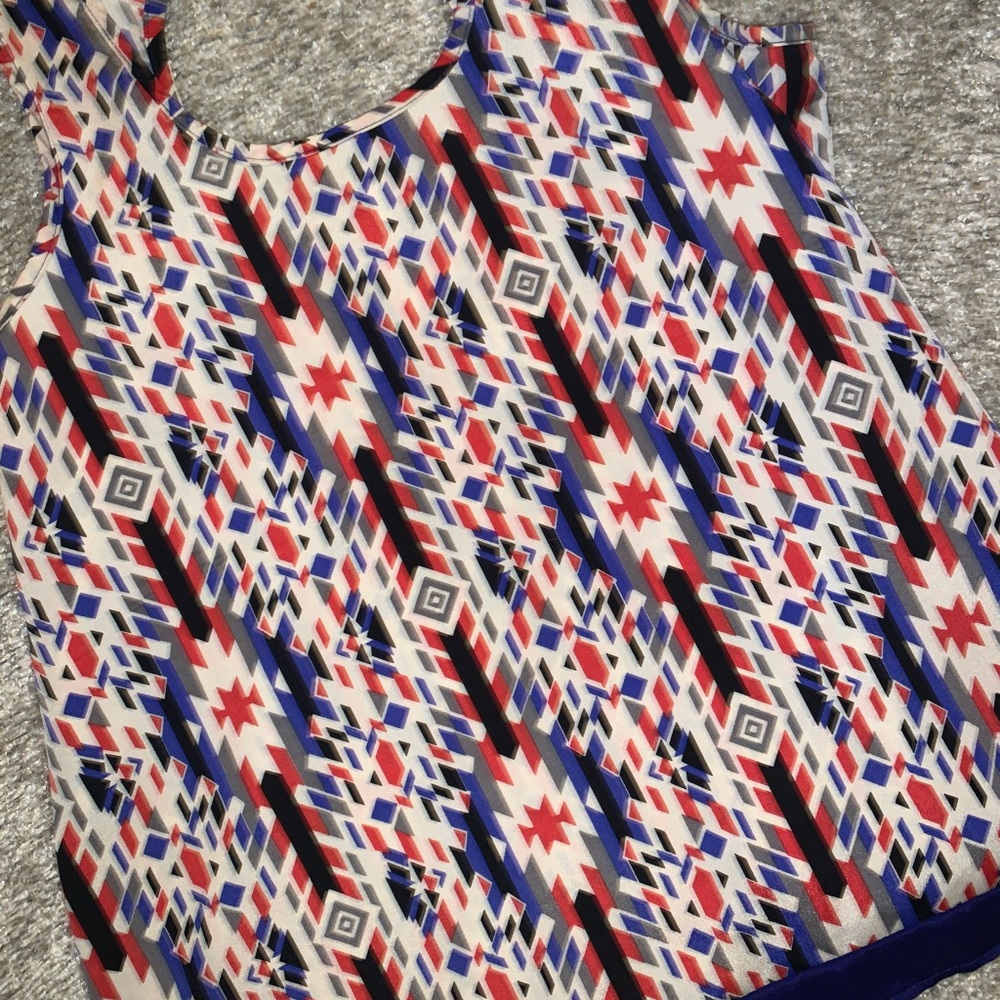 Miami Cream, Red, & Blue tank top size M - Picture 4 of 9